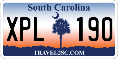 SC license plate XPL190