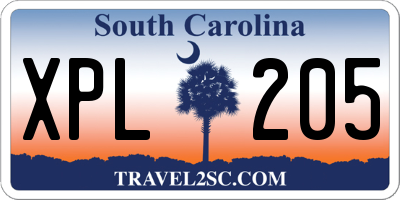SC license plate XPL205
