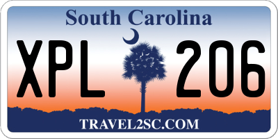 SC license plate XPL206