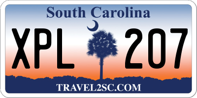 SC license plate XPL207