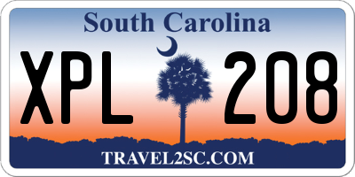 SC license plate XPL208