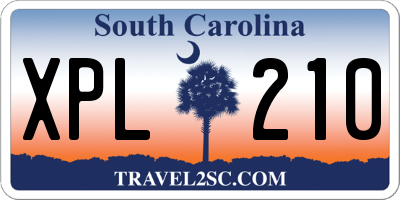 SC license plate XPL210