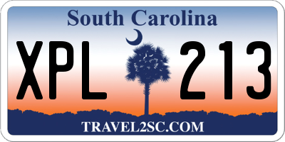 SC license plate XPL213
