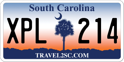 SC license plate XPL214
