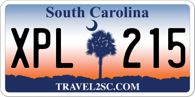 SC license plate XPL215
