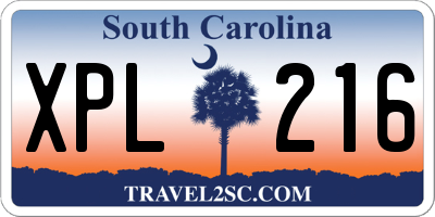 SC license plate XPL216