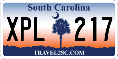 SC license plate XPL217
