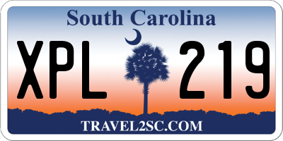 SC license plate XPL219