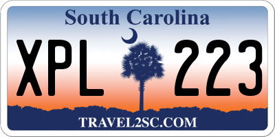 SC license plate XPL223