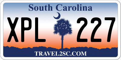 SC license plate XPL227