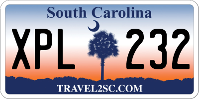 SC license plate XPL232