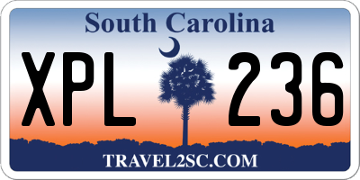 SC license plate XPL236