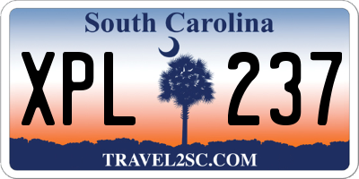 SC license plate XPL237