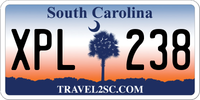 SC license plate XPL238