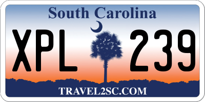 SC license plate XPL239