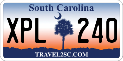 SC license plate XPL240
