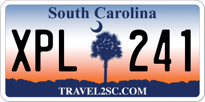 SC license plate XPL241