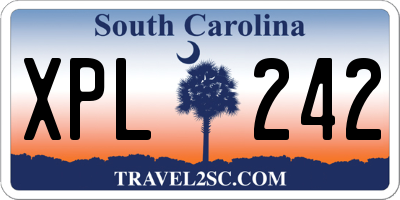 SC license plate XPL242