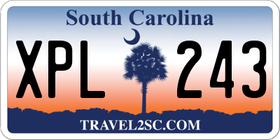 SC license plate XPL243