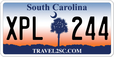 SC license plate XPL244