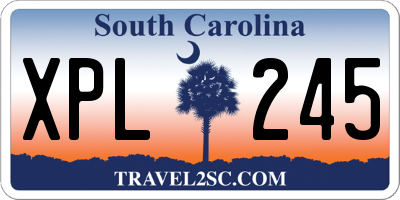 SC license plate XPL245
