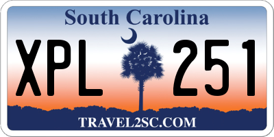 SC license plate XPL251