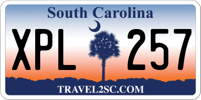 SC license plate XPL257