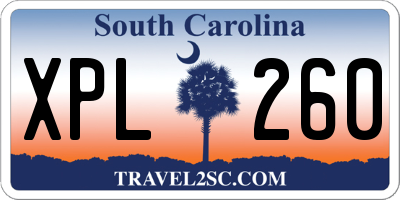 SC license plate XPL260