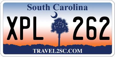 SC license plate XPL262