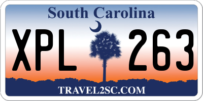 SC license plate XPL263