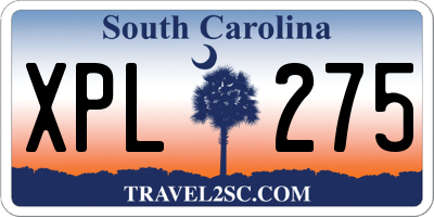 SC license plate XPL275