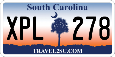 SC license plate XPL278