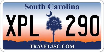 SC license plate XPL290