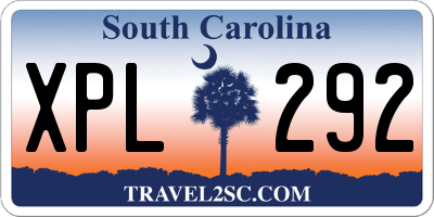 SC license plate XPL292