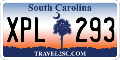 SC license plate XPL293