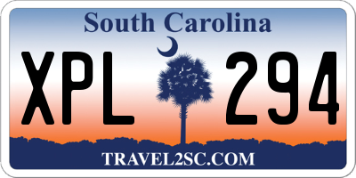 SC license plate XPL294