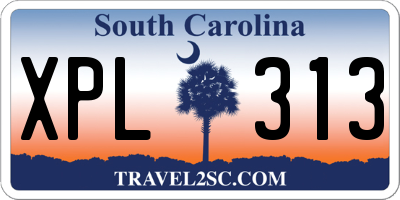 SC license plate XPL313