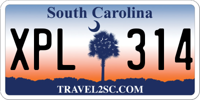 SC license plate XPL314