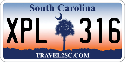 SC license plate XPL316