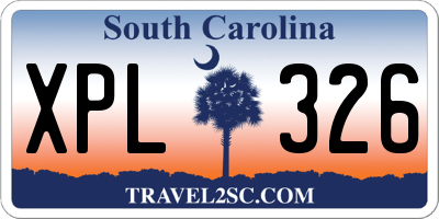 SC license plate XPL326