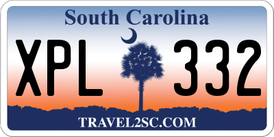 SC license plate XPL332