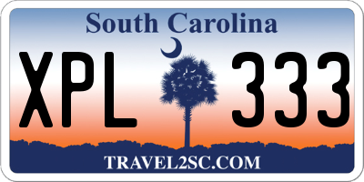 SC license plate XPL333
