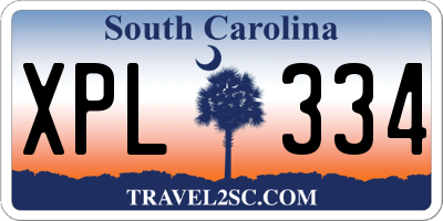 SC license plate XPL334