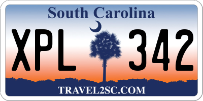 SC license plate XPL342