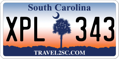 SC license plate XPL343