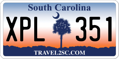 SC license plate XPL351