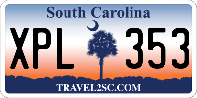 SC license plate XPL353
