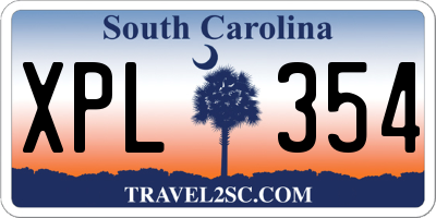 SC license plate XPL354