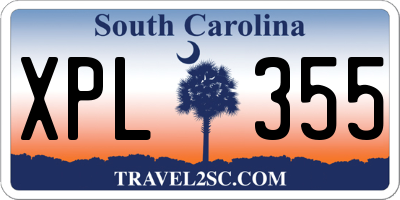 SC license plate XPL355