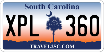 SC license plate XPL360